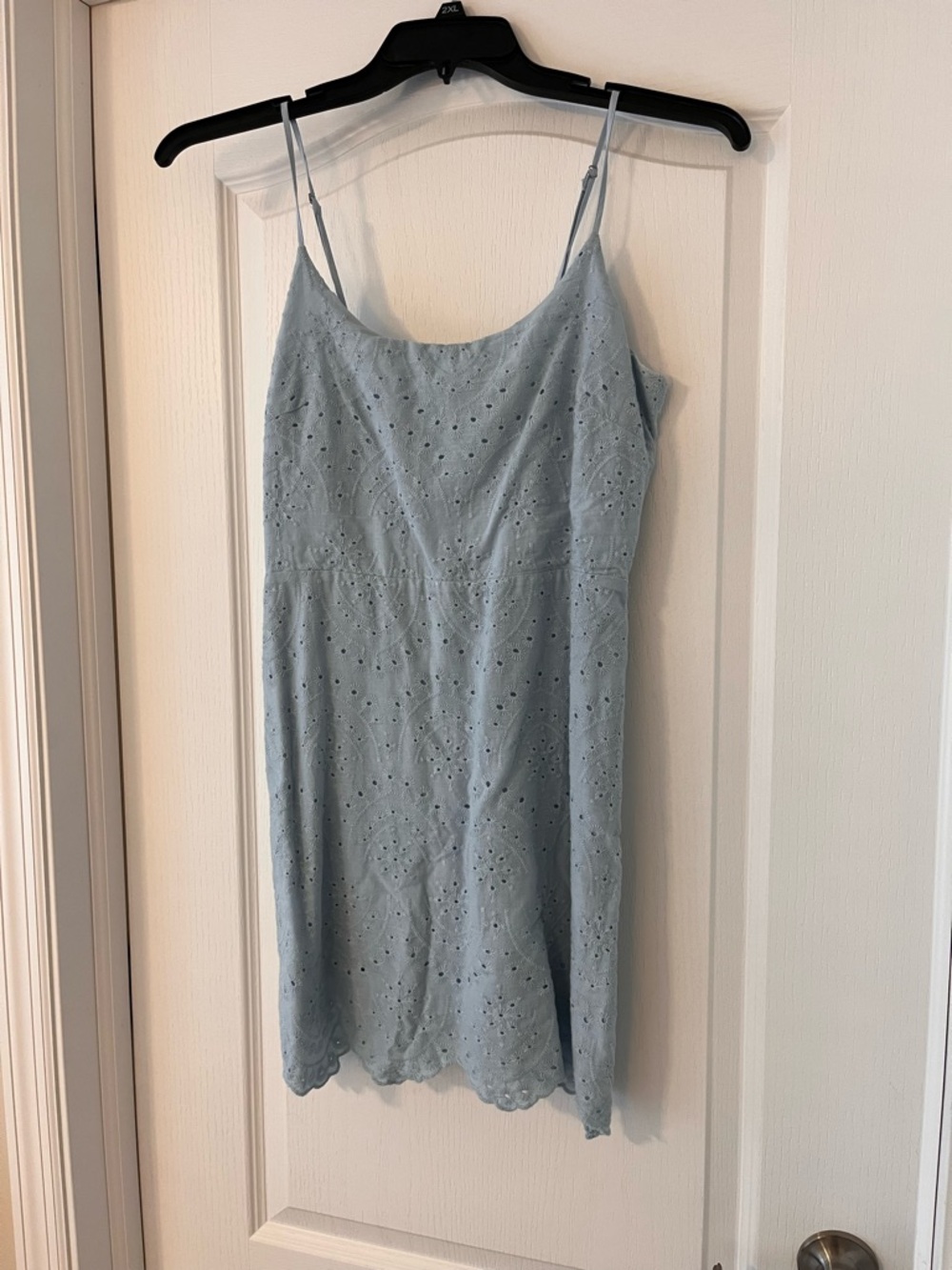 Lulu's Light Blue Eyelet Mini Slip Dress